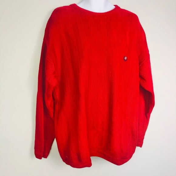 Vintage Chaps Ralph Lauren Mens XL Sweater Red Long Sleeve Crew Neck New - Picture 4 of 7